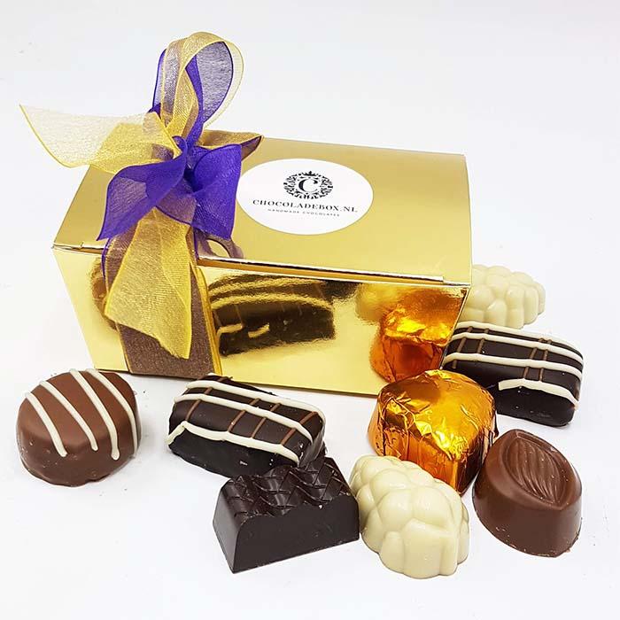 125 gram Belgische bonbons in luxe gouden doosje