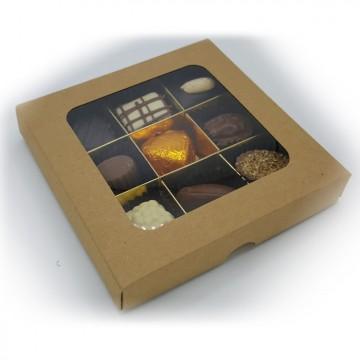 9 Belgische bonbons in luxe Craftbox Brievenbuspost