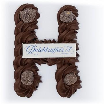 Gespoten chocoladeletter puur met logo klein