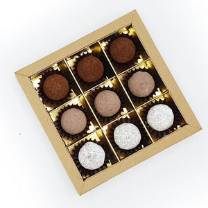 Truffel mixbox 9 stuks in een luxe craftdoosje - bonbons -chocolade - Chocoladebox.nl