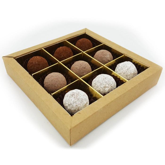 Truffel mixbox 9 stuks in een luxe craftdoosje