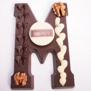 Luxe Chocoladeletter S met logo 225 gram Pure chocolade - bonbons -chocolade - Chocoladebox.nl