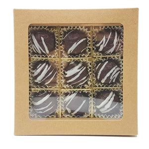 Rum-Rozijnen chocoladetruffels in luxe craftdoosje