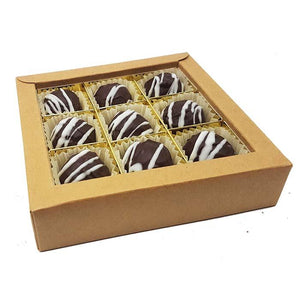 Rum-Rozijnen chocoladetruffels in luxe craftdoosje